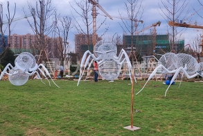 龍巖上杭融僑觀邸公園展示區大型螞蟻不銹鋼雕塑